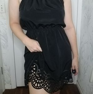 Sophie & Trey Black Dress w Laser cut design
